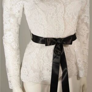 Vintage Victor Costa Scalloped Edge Lace Top Sz 10 Victorian Elegant Exquisite
